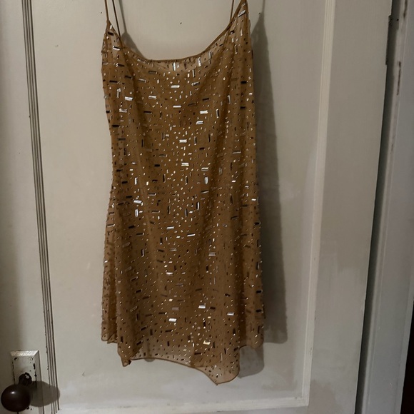 Oh Polly Dresses & Skirts - Oh Polly Tan Sequin Mini Dress